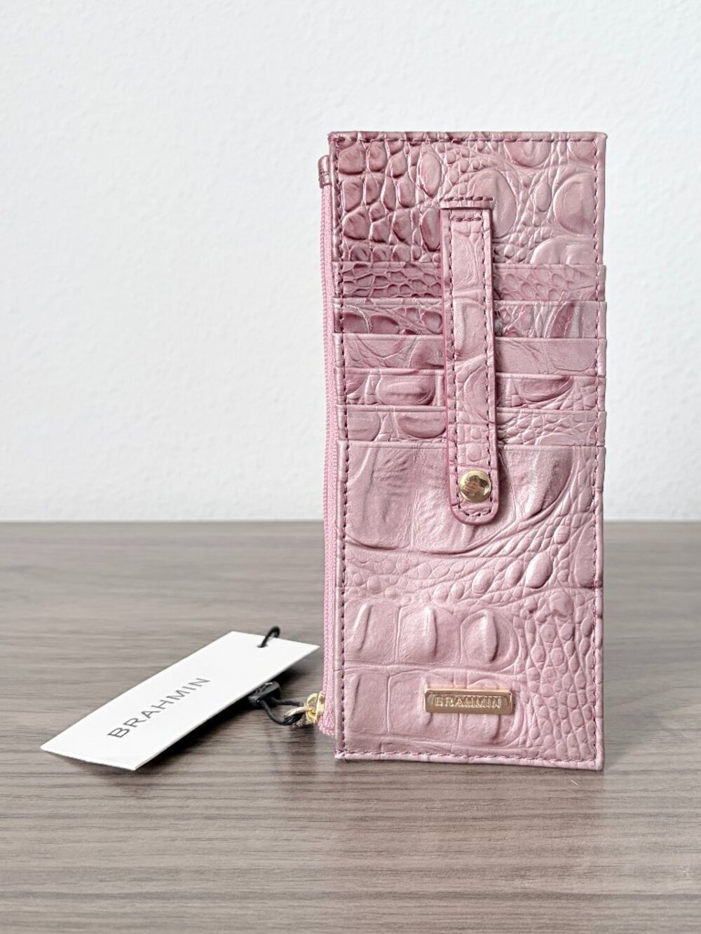 BRAHMIN Credit Card Wallet Pearl Pink